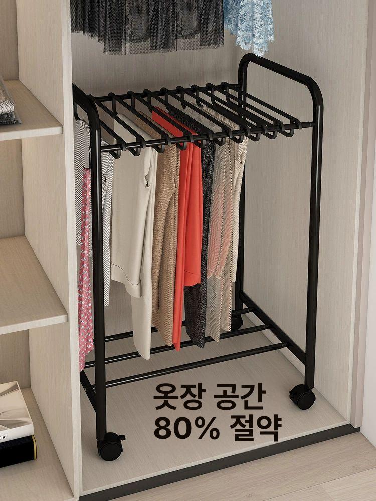 옷걸이 바지 치마 길이조절 드레스룸 정리 수건 걸이 세트 1단 24p - 상세 이미지 2