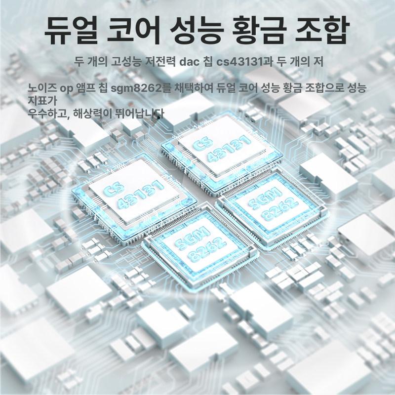 휴대용 디지털 음성 증폭기 듀얼 헤드폰 잭 고음질 오디오 해석기 안드로이드 호환 음악 감상용 - 상세 이미지 3