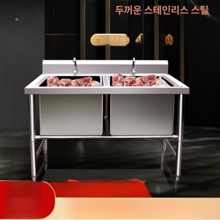 대형 싱크대 무드레버 폭포 수전 배수구 상업용 수도꼭지 헤드 밸브 업소용 - 상세 이미지 4