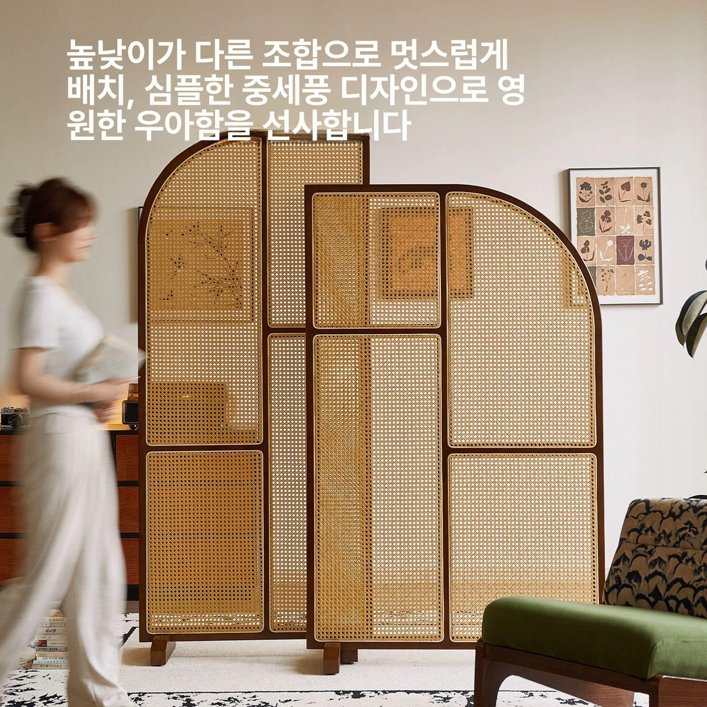 공간분리 칸막이 원목 나무 파티션 사무실 카페 테라스 엔틱 가림막 스크린 실내외용 - 상세 이미지 3