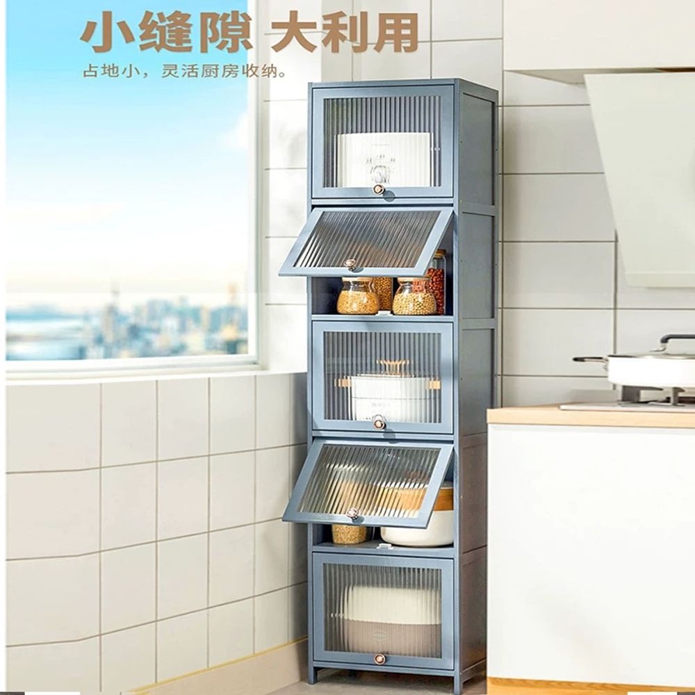주방 냉장고틈새수납장 슬라이딩 서랍 선반 냉장고옆 다용도장 카페장 냉장고틈새장 - 상세 이미지 2