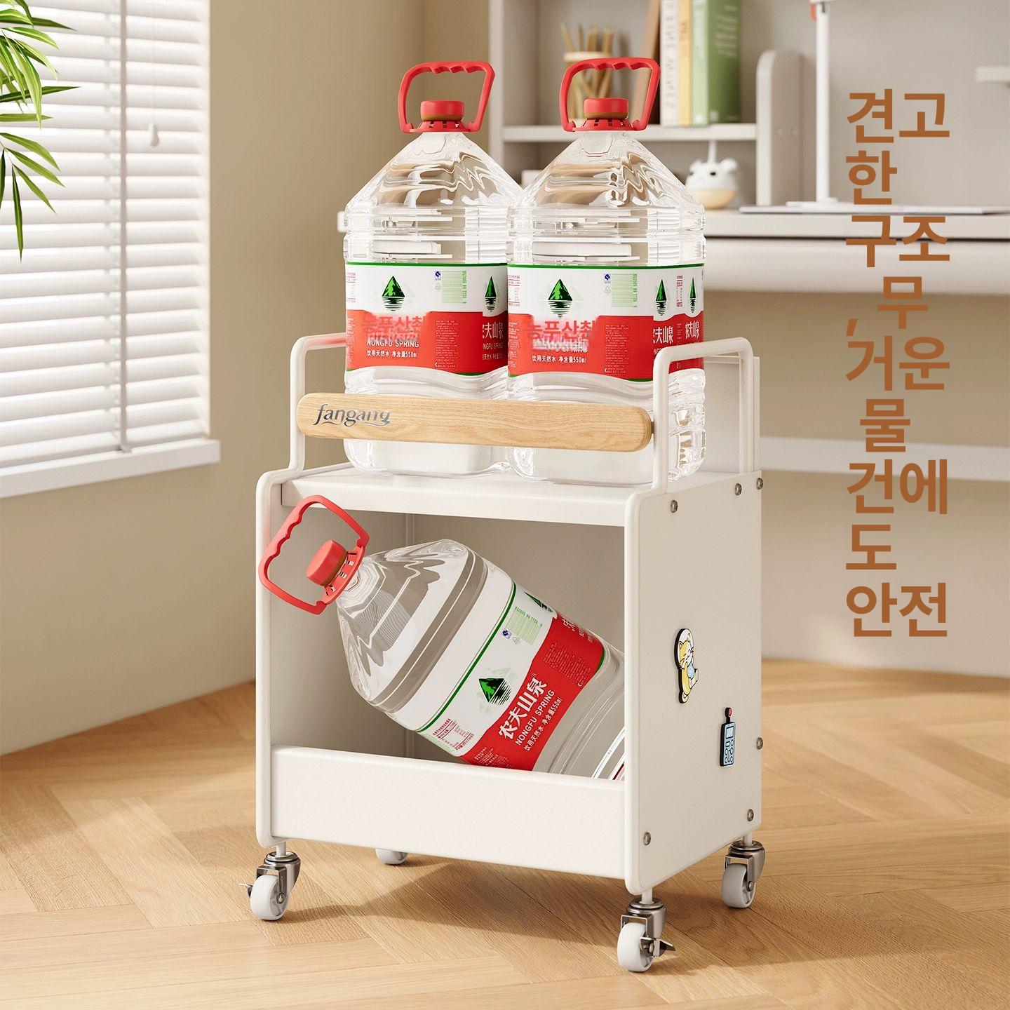 어린이방 책장 회전식 이동형 원목 선반 3단 수납장 서적정리 보관함 - 상세 이미지 2