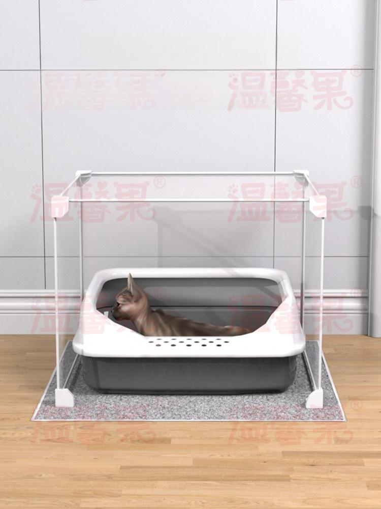 투명 화장실펜스 고양이 칸막이 휀스 실내 철장 파티션 반려견 방지 높이 사막화 - 상세 이미지 3