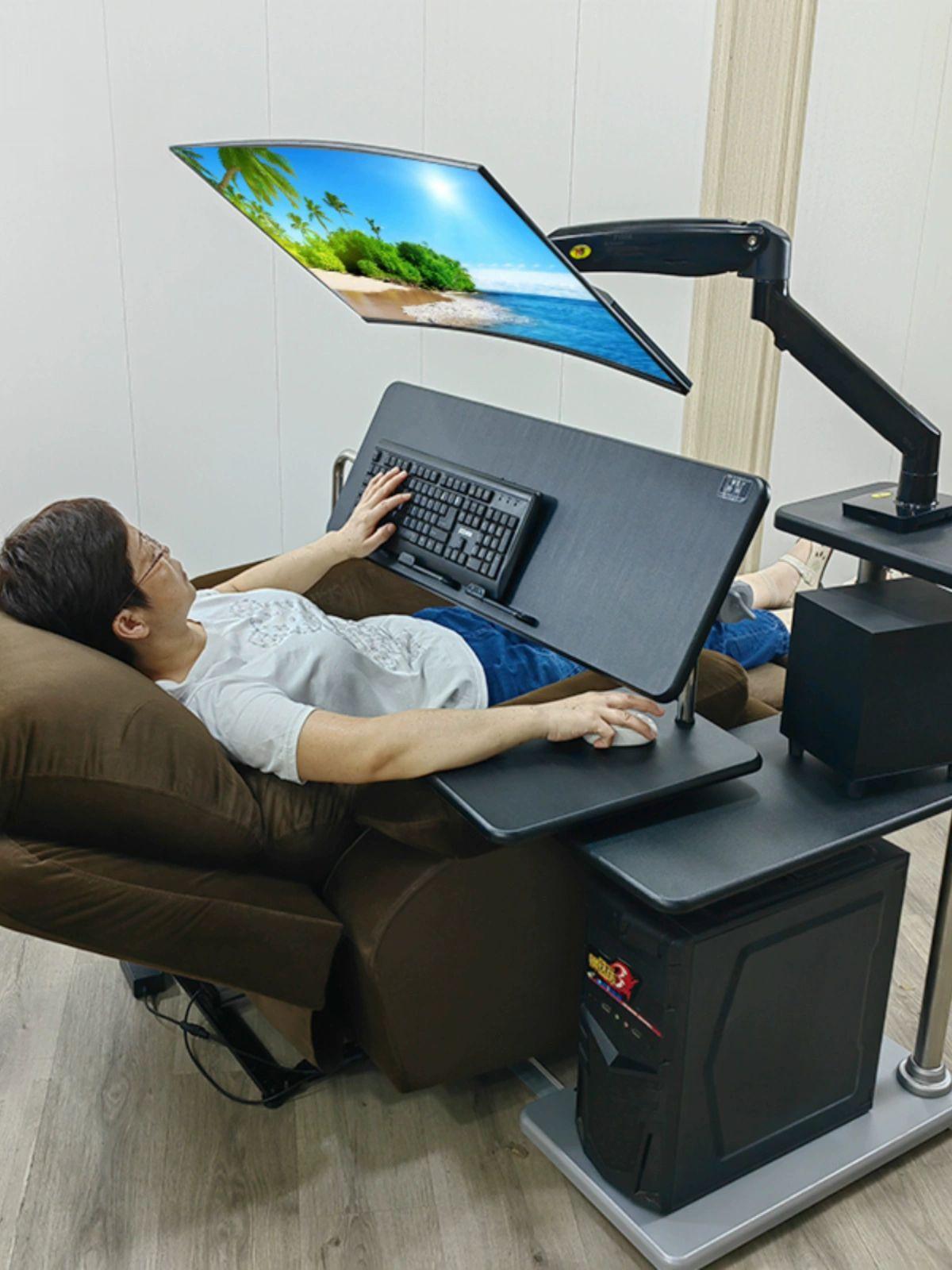 누워서하는 컴퓨터 각도조절 브래킷 기계식 왼쪽 리프팅 노트북 오른쪽 모션데스크 - 상세 이미지 3