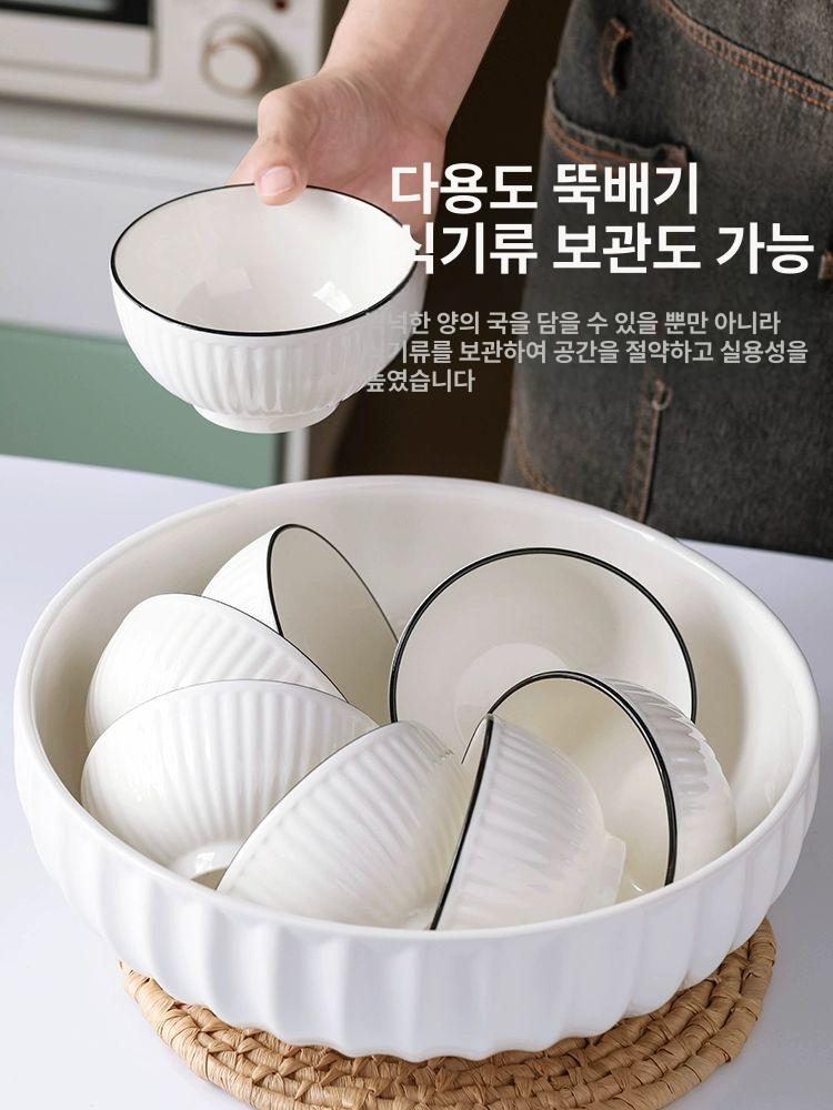 대접 대용량면기 수프 식기 국그릇 국수 용기 우동 라면기 점보사이즈 특대형그릇 이미지 6