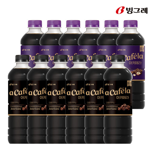 빙그레 아카페라 아메리카노 + 헤이즐넛 아메리카노, 1L