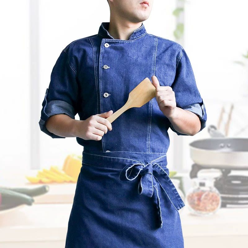 요리사복 셰프복 데님 위생복 중식 제과제빵 일식 조리 유니폼 파티쉐 - 상세 이미지 2