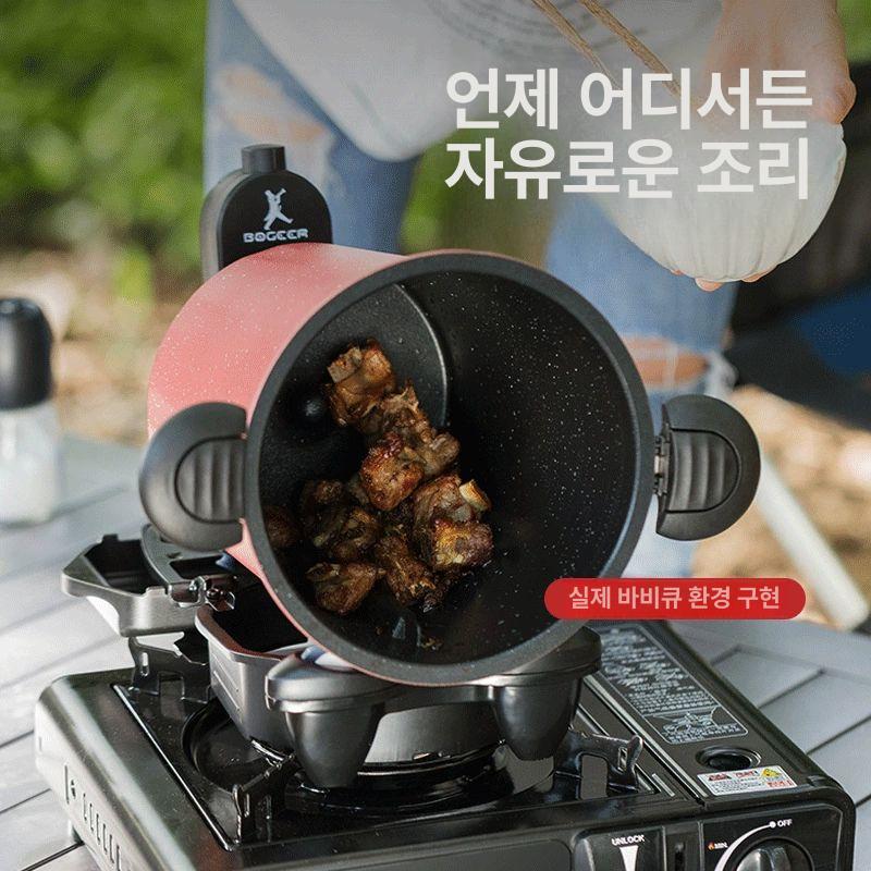 자동회전 삼겹살 볶음팬 가정용 만능팬 주방용품 음식조리 자동혼합 회전냄비 - 상세 이미지 3