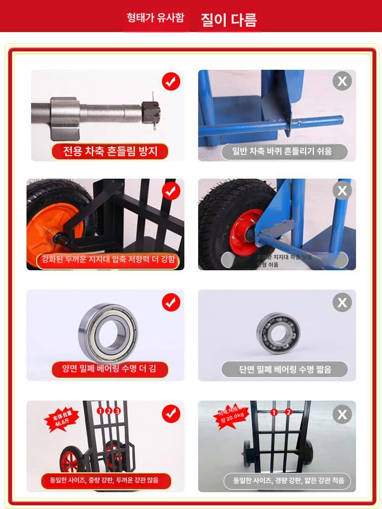 무거운가구옮기기 두발손수레 짐카트 핸드트럭 운반 대차 이동바퀴 핸드카트 - 상세 이미지 2