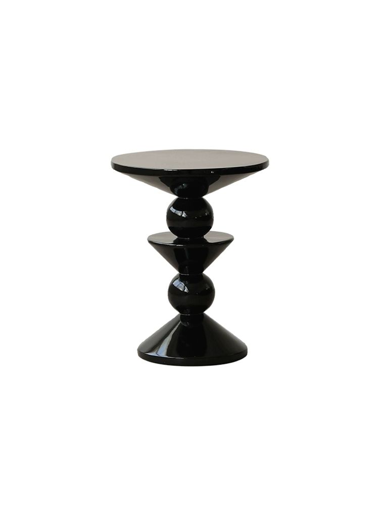 침대옆테이블 원형협탁 거실소파 사이드테이블 포인트가구 모던 글로시블랙 홈인테리어 - 상세 이미지 5