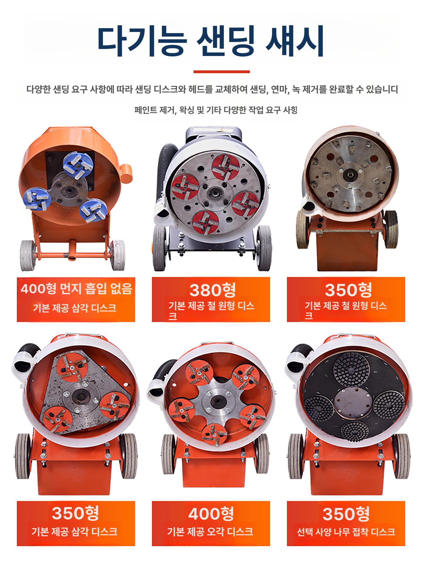 바닥연마기 콘크리트 그라인더 에폭시 시멘트 샌딩 산업용 벽면 연마 - 상세 이미지 3
