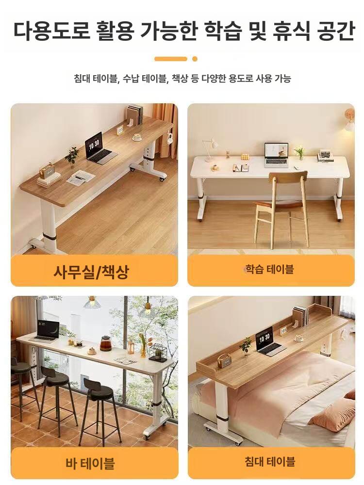 좁은 틈새용 대리석 사이드 테이블 소파 옆 노트북 책상 좌식 받침대 - 상세 이미지 5