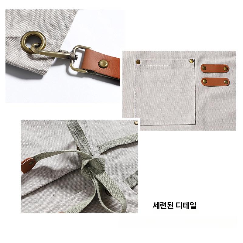 작업용 데님앞치마 겨울 캔버스 목공앞치마 청앞치마 공방 미술 바리스타앞치마 - 상세 이미지 4