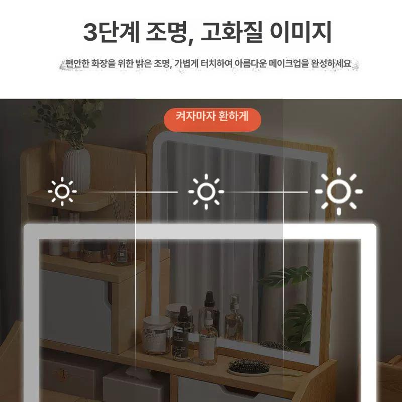 LED 1인용화장대 콘솔 가구 원룸 조명 북유럽 입식 실용 예쁜 확장형 안방 여학생 - 상세 이미지 3