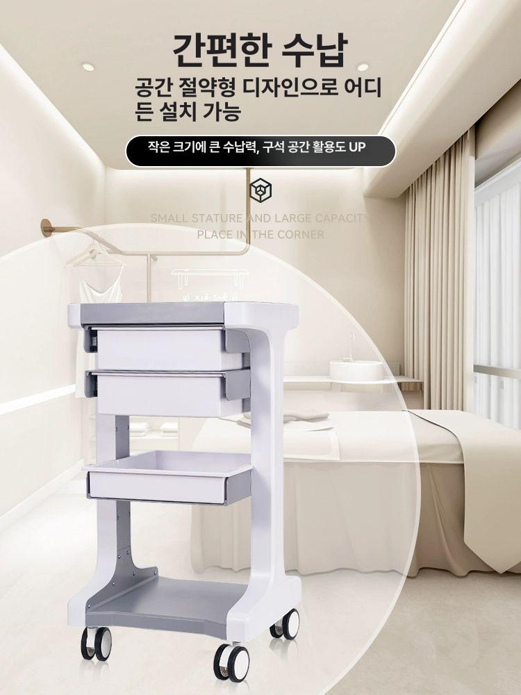 이동식 미용 작업대 서랍형 피부관리 진료실 병원 숍 카트 트롤리 다용도 - 상세 이미지 4