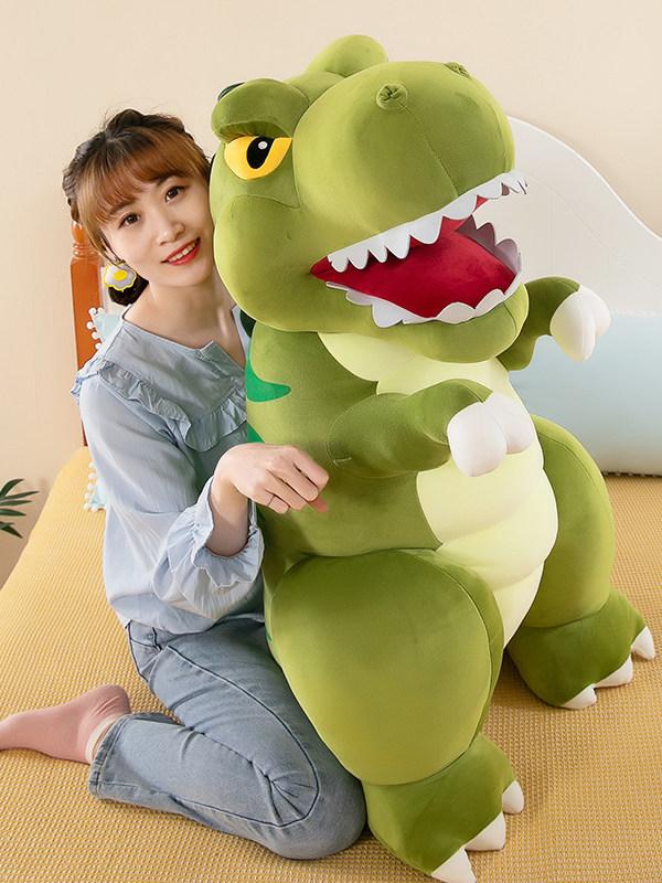공룡봉제인형 대형 공룡인형 티라노사우르스 드래곤 녹색 애착인형 낮잠 수면 - 상세 이미지 3