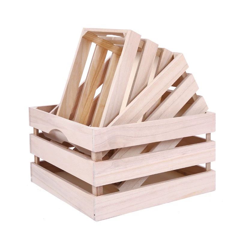 원목 사과 박스 소품 정리 수납 빈티지 장식 보관 수집품 케이스 보물상자 선반 - 상세 이미지 4