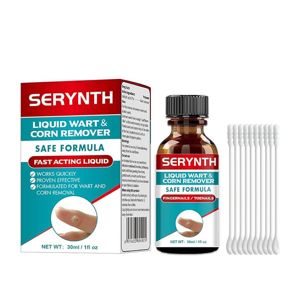 발과 손을 위한 SERYNTH 속효성 사마귀 젤, 자연 식물 기반 포뮬러 - , 일반 및 발바닥 제거제, 민감성 피부에 안전, 비침습적 홈 케어(30ml) - 상품 이미지