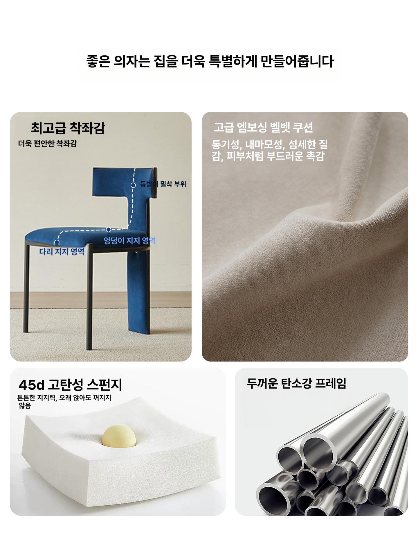 등받이 업소용의자 북유럽 인테리어 카페체어 스터디카페의자 암체어 매장 - 상세 이미지 4