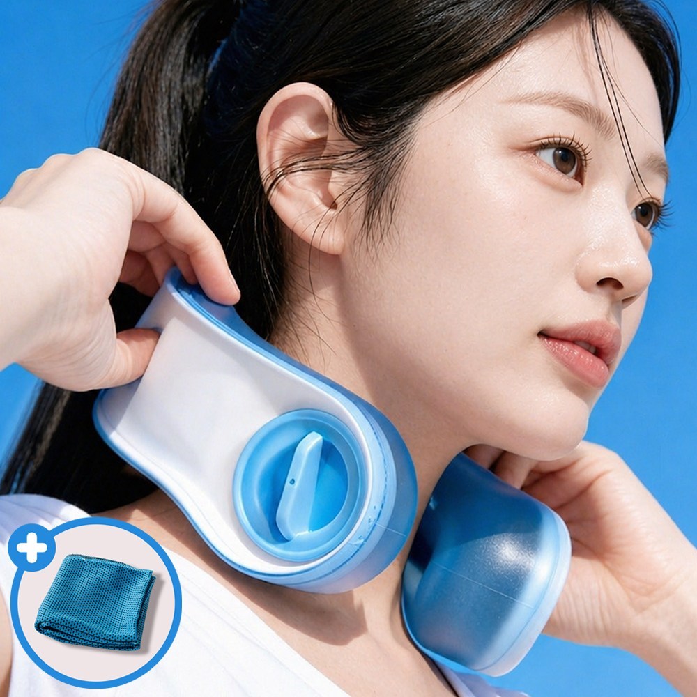 넥쿨러 휴대용쿨러 여름용 휴대용 캠핑용 낚시용 여름대비 냉방용품 아이스 대용량+쿨링 타월 - 상품 이미지