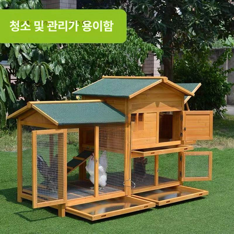 토끼 닭 기니피그 야외사육 이동식 동물농장 우리 대형 실외 케이지 - 상세 이미지 2