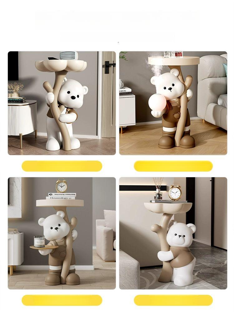 거실 캐릭터테이블 장식 보조 곰돌이 귀여운 선물 곰트레이 북극곰 소파옆 쟁반 - 상세 이미지 5