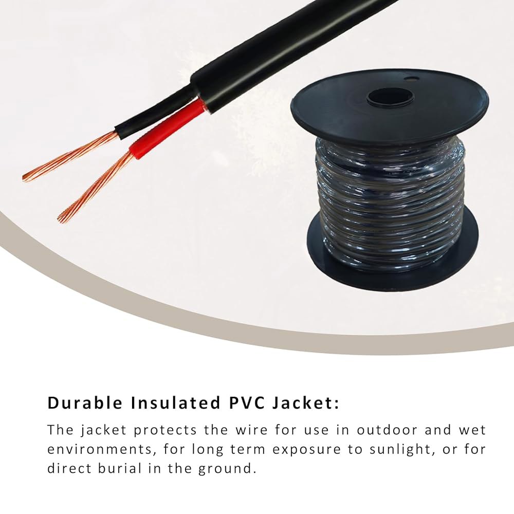 Cableague 16 AWG 2 도체 전선 50FT 무산소 구리 유연 저전압 케이블 100 Feet 18-Gauge - 상세 이미지 3