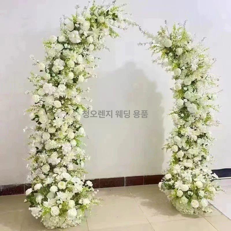 웨딩 오브제 아치 플라워 꽃문 파티 무대 높이 금색 촬영 게이트 가든 지지대 꽃장식 - 상세 이미지 5