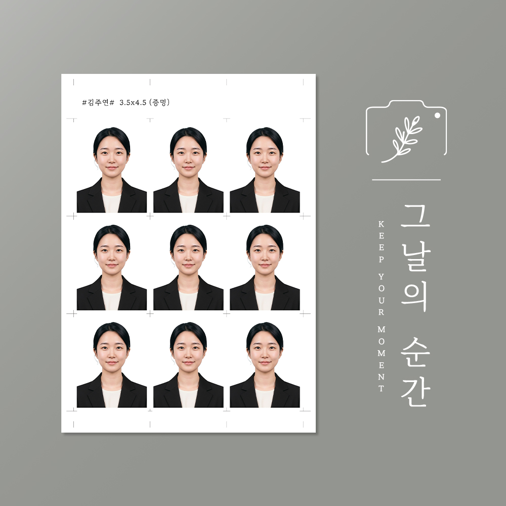 셀프 여권 증명사진 취업 민증 운전면허증 반명함 규격 비자 출력 인화 합성 베이직 보정 상품 이미지
