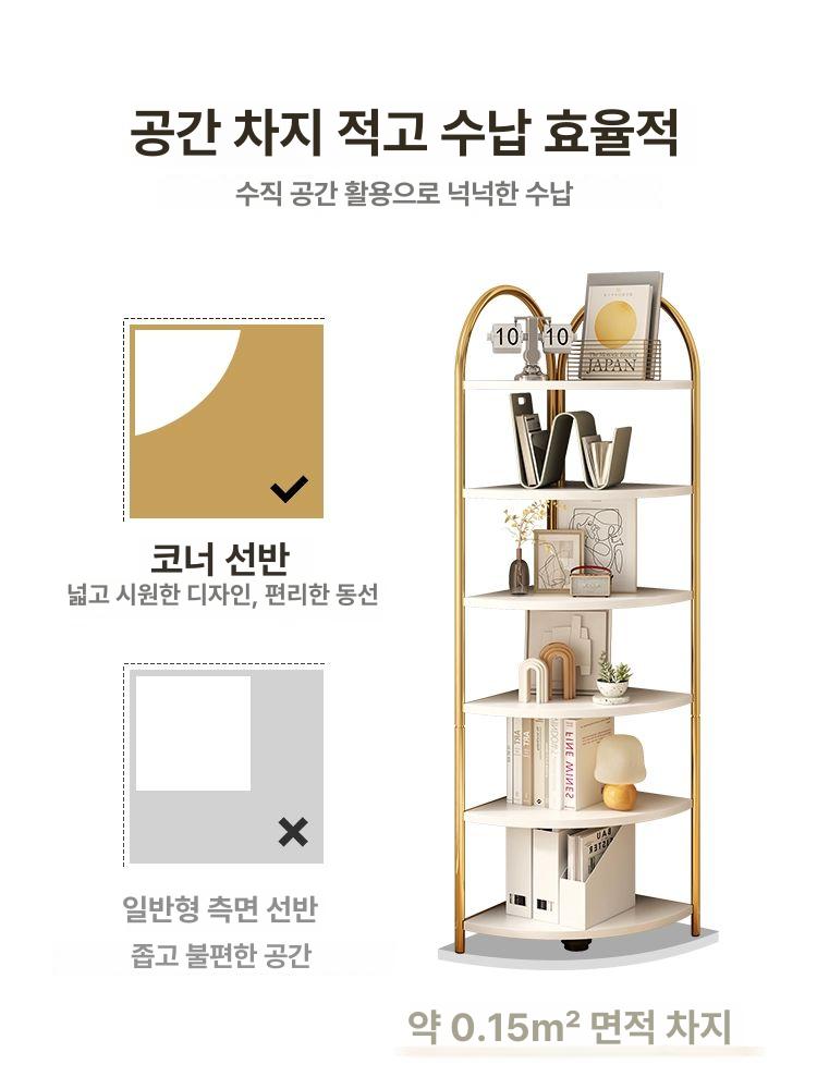 코너장 거실 모서리 틈새장 수납 보관함 틈새 책장 코너 엔틱 삼각코너장 - 상세 이미지 3