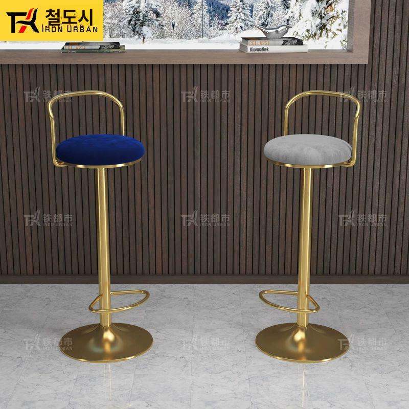 벨벳 바스툴 높이조절 카페 의자 북유럽 주방 식탁 거실 인테리어 홈바 카운터 - 상세 이미지 4