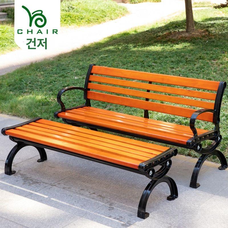 광장 의자 긴벤치 공원벤치 휴게 정원용 등받이 웨이팅 테라스 목재 버스 방부목 휴식 - 상세 이미지 3