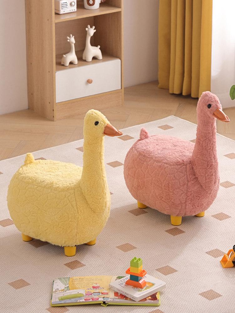 오리 동물스툴 카페 바퀴형 하이체어 벤치 귀여운 아이방 어린이집 롤러 테디 - 상세 이미지 5