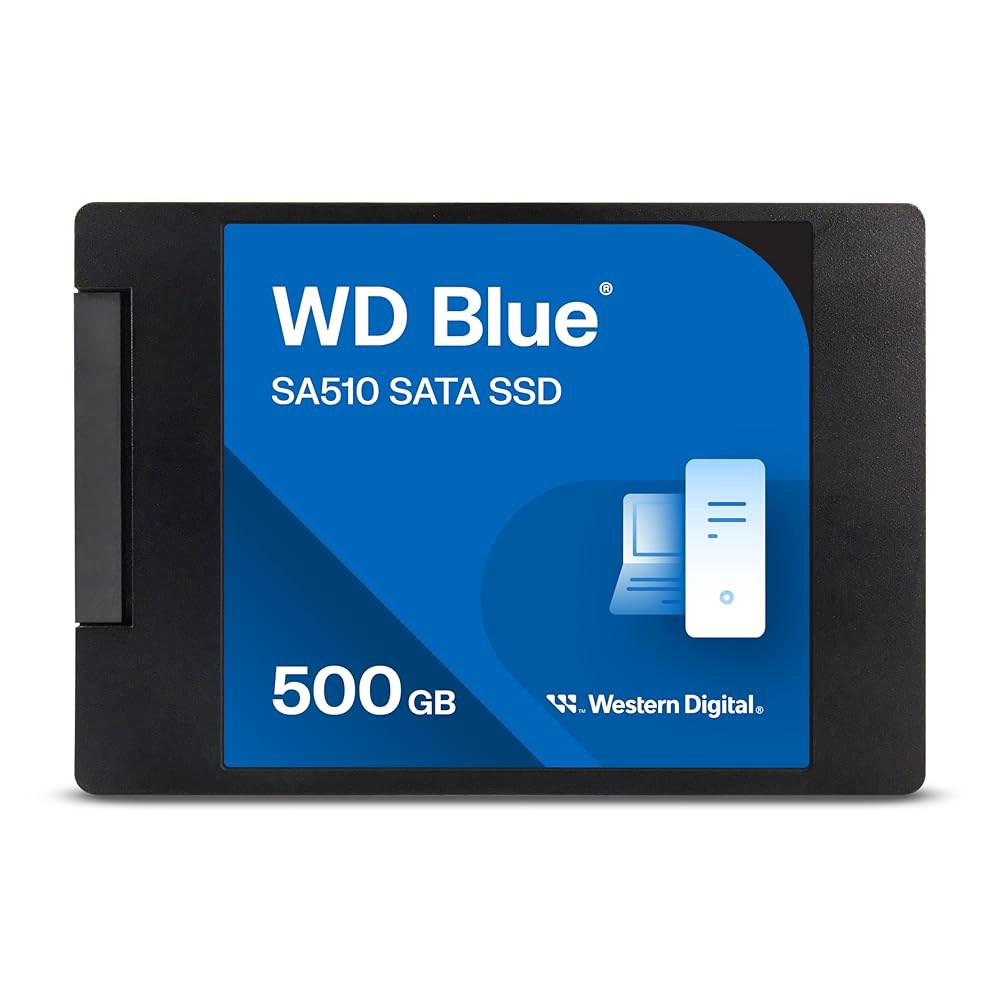 웨스턴 디지털 500GB WD 블루 SA510 SATA 내부 솔리드 스테이트 드라이브 SSD - III 6Gb/s, 2.5 /7mm, 최대 560MB/s WDS500G3B0A - 상품 이미지
