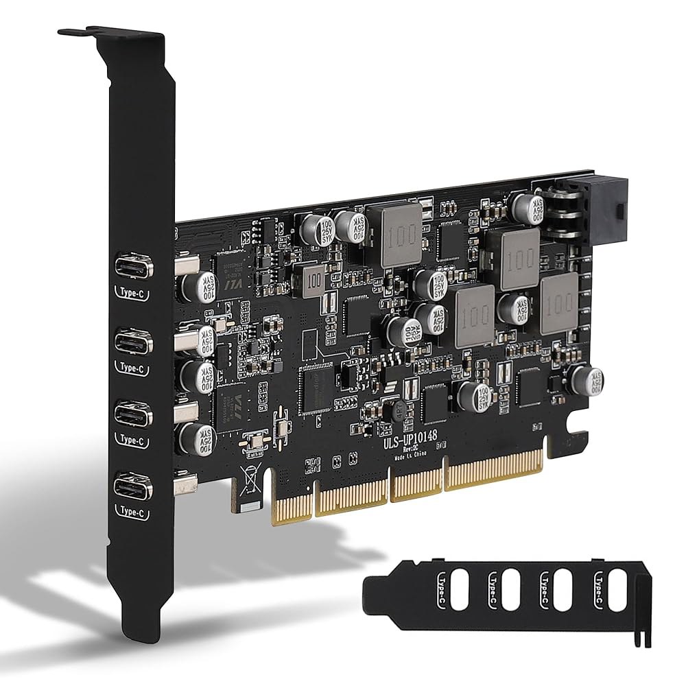 Sinefine USB PCIe 카드 파워 딜리버리 포함 PC 3.2 포트 데스크톱용 4개, 2) 10Gbps Gen 타입-C USB3.1(USB 마더보드 UP10148 - 상품 이미지
