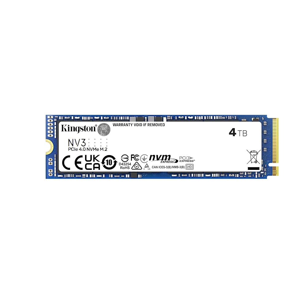 Kingston NV3 4TB M.2 2280 NVMe SSD | PCIe 4.0 Gen 4x4 Up to 6000 MB /s SNV3S /4000G 500GB - 상품 이미지