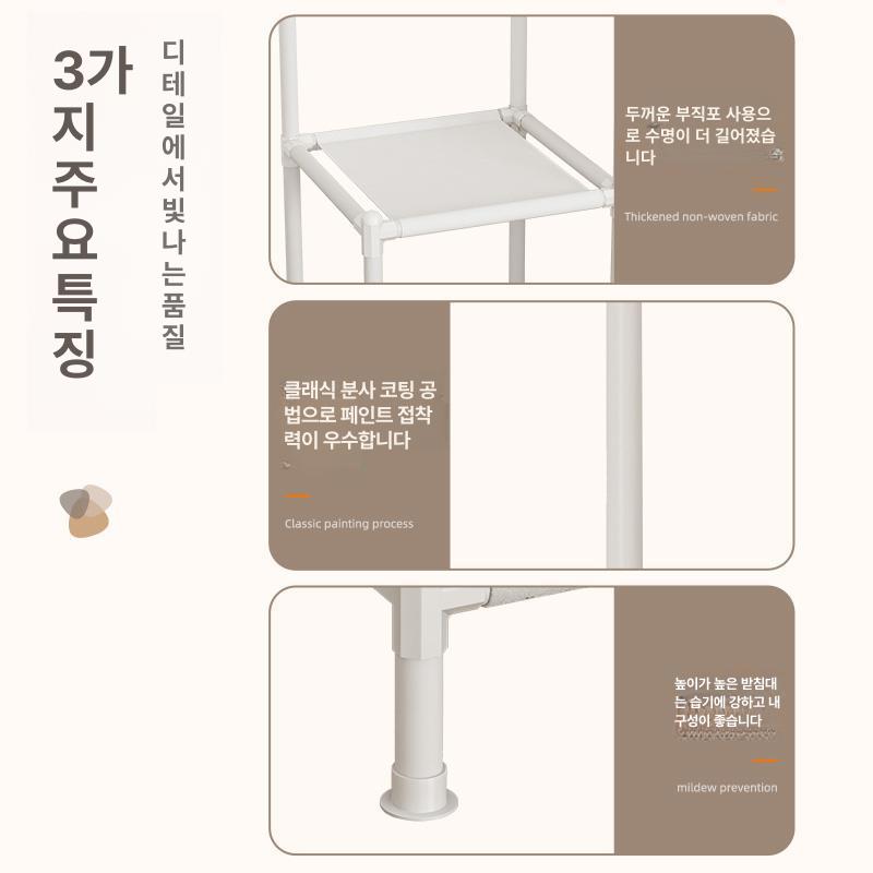 구석 모서리행거 틈새 코너옷걸이 삼각 ㄱ자 선반 공간활용 인테리어 북유럽 클래식 - 상세 이미지 5