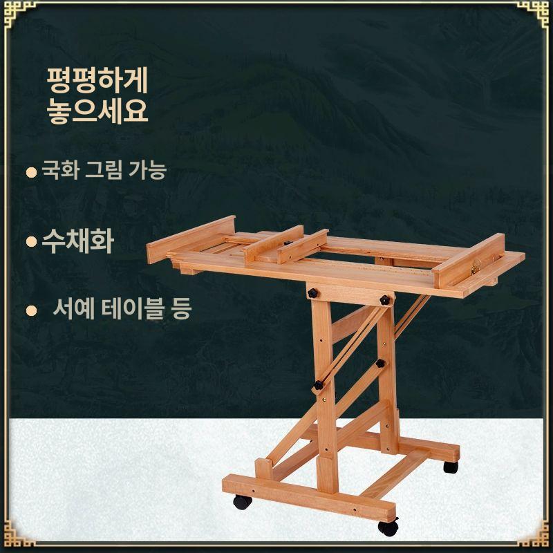 미술 작업대 접이식 이젤 드로잉 보드 휴대용 목재 스탠드 그림 거치대 - 상세 이미지 3