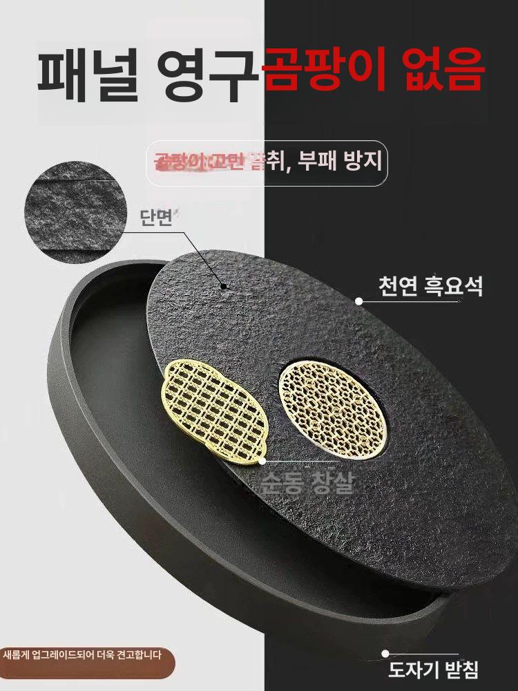 대나무 찻판 원형 받침대 차판 다기트레이 가정용 세트 티트레이 배수 다도판 차상 - 상세 이미지 4
