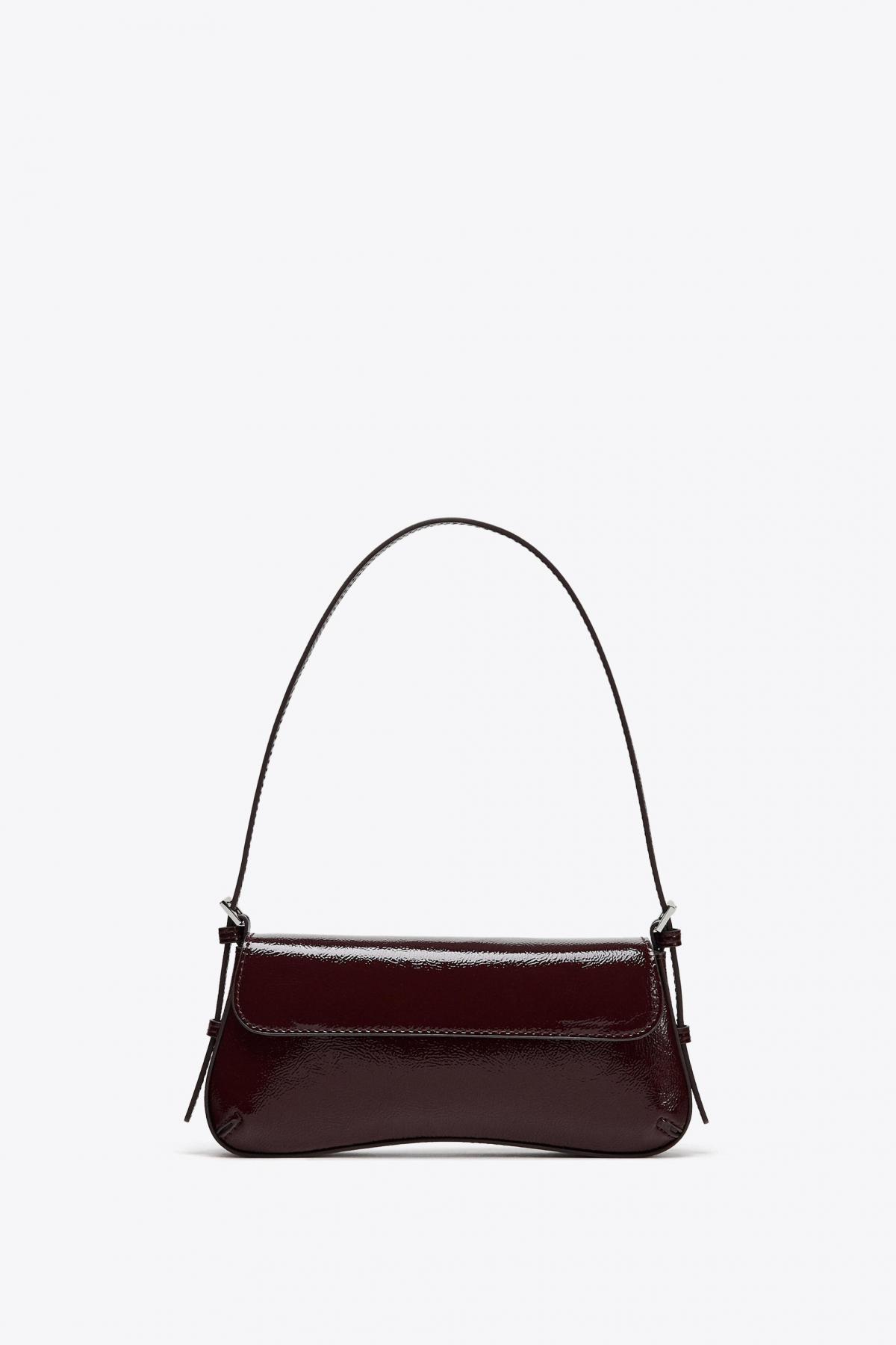 자라 페이턴트 플랩 미니 숄더백 6565/610/624 BURGUNDY RED