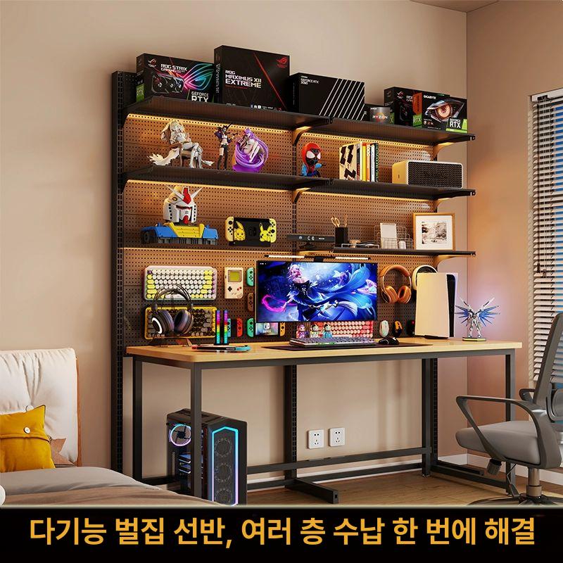 스탠딩 타공보드판 구멍 타공판 다용도 높이 길이 이중 정리대 철판 수납랙 앵글 - 상세 이미지 2