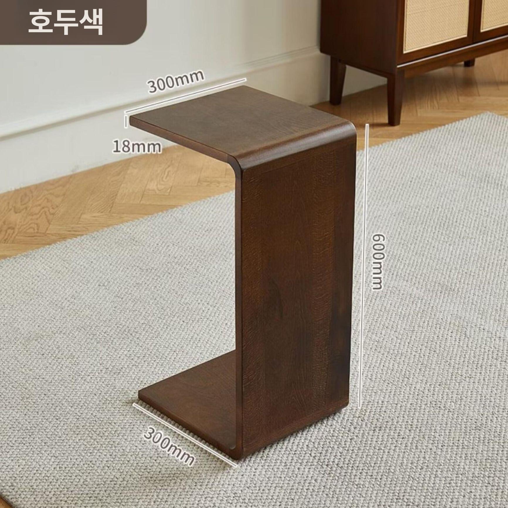 원목 사이드테이블 높이조절 바퀴형 소파 옆탁자 거실 침실 보조테이블 이동식 협탁 - 상세 이미지 2