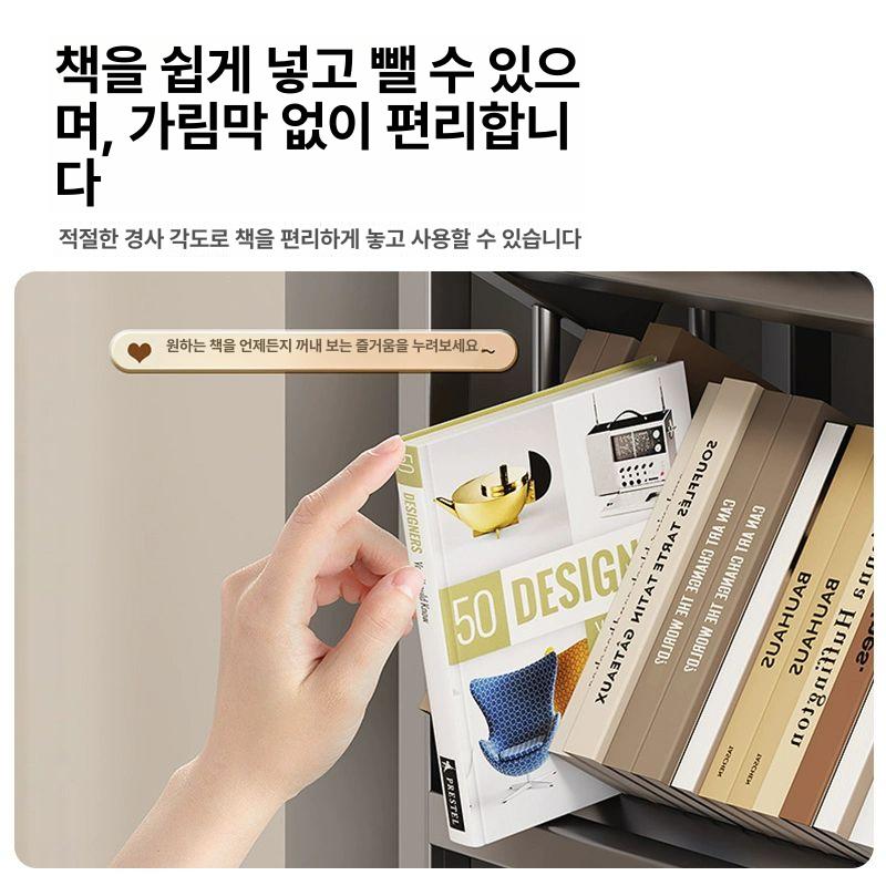 이동식 책장 학원 교구용 책 정리 수납 트롤리 열람 책상 바퀴 카트 - 상세 이미지 3