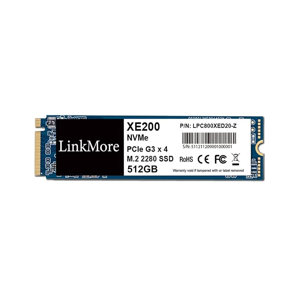 LinkMore XE200 512GB PCIe 3세대 NVMe M.2 2280 내장 솔리드 스테이트 드라이브, 3.0X4세대 읽기 속도 최대 2500MB/s, Latop 및 PC용 - 상품 이미지