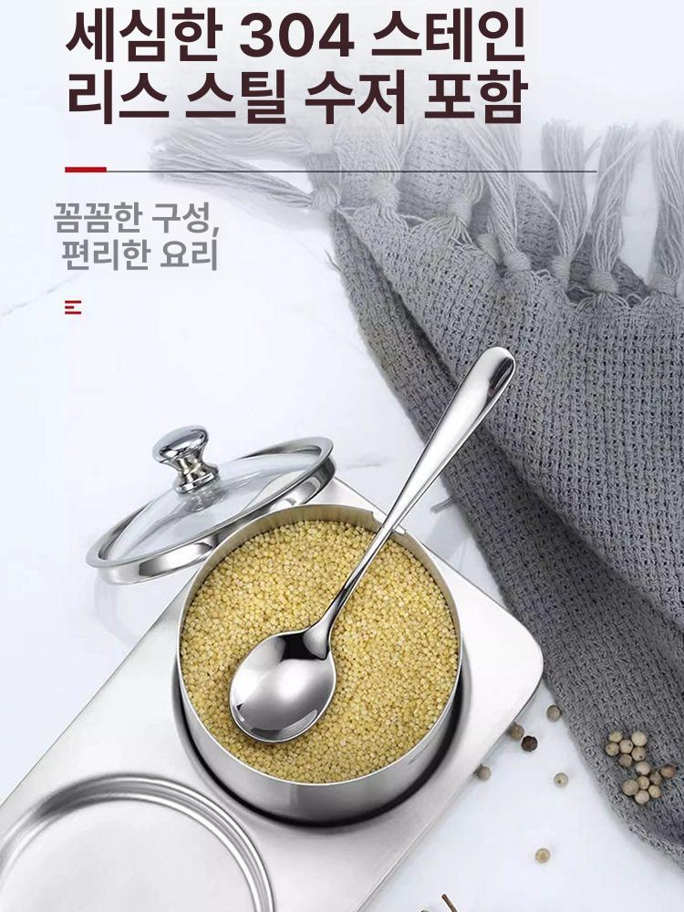 스테인레스 양념통 세트 소스통 미니 원형 조미료통 소금용기 오일병 - 상세 이미지 5