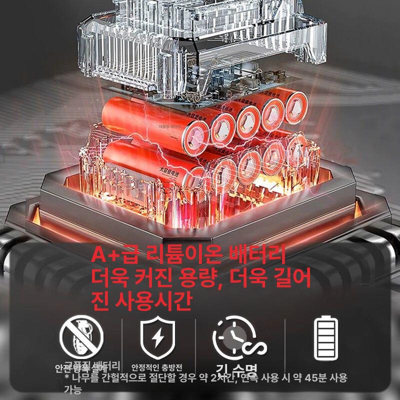 소형 무선 충전식 전기톱 절단기 배터리 포함 완세트 정원용 가지치기 벌목 목재 절삭 - 상세 이미지 4