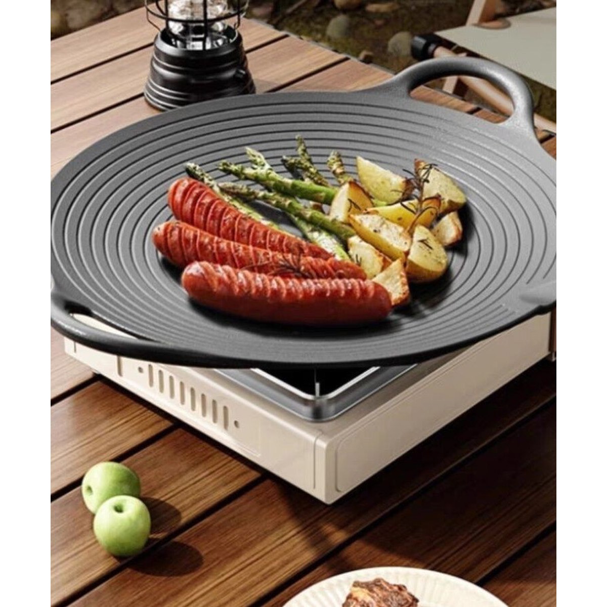 주철팬 삼겹살 주물팬 그리들팬 볶음 철판 업소용 후라이팬 원형 김치 무쇠 32cm 1 30CM나사불판 편수냄비 삼끈배달 - 상세 이미지 2
