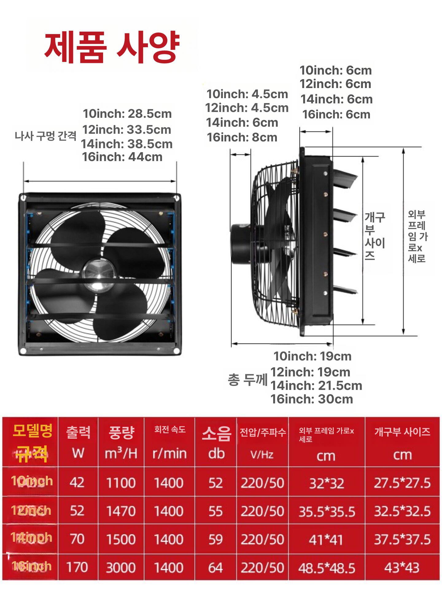 소음 없는 업소 배기팬 셔터형 후면망 개방형 양방향 모터 루버 환기 메탈 산업용 블라인드 - 상세 이미지 5