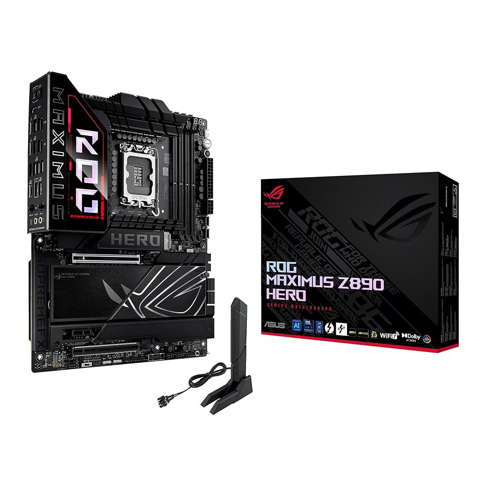 ASUS ROG Maximus Z890 Hero 인텔 ATX 2.5Gbit LAN WiFi 페이즈, USB3.2 RGB 22+1+2+2 2xUSB4 마더보드 9200 LGA1851 - 상품 이미지