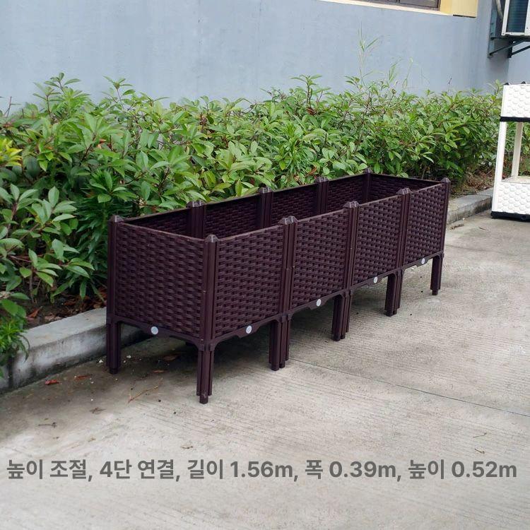 채소재배상자 대형 텃밭 야외 발코니 키우기 옥상 박스 화분 텃밭상자 채소 직사각형 목상 - 상세 이미지 5